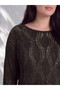 Nevavm Farkıyla Lcw Curve Brown Knitwear Openwork Oval Collar Women's Sweater - 2