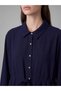 Ozmarka New Season Navy Blue Lace-Up Women's Shirt Tunic - 3