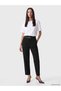 Gencc Quality Lcw Everyday Black Elastic Waist Carrot Cut Women's Fabric Trousers