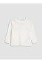 Alita City White Combed Cotton Embroidered Standard & Regular Long Sleeve Girls' T-Shirt with a Difference