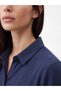 Gencc Quality with Lcw Everyday Navy Blue Plain Standard & Regular Shirt Collar Long Shirt Dress - 3