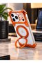 Apple iPhone 18 Pro Max 5G 2026 Horse-face Frosted PC 360 Holder Magnetic Kickstand Metal Phone Case Cover - 3