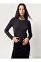 Two Mt Shop Quality Lcw Everyday Black Combed Cotton Plain Tight & Slim Long Sleeve Women's Bodysuit
