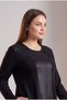 Crew Neck Leather Pattern Paneled Lace Detailed Combed Cotton Fabric Full Length Dress - 5