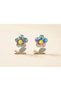 Set of 2 Pompom Sequined Floral Swinging Clips with Buckle