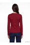 Two Mt Shop Quality Lcw Everyday Burgundy Ribbed Plain Tight & Slim Long Sleeve Women's Bodysuit - 5