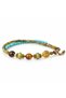 Turquoise Green Brown Beaded Tree of Life Detailed Multi-Row Women's Bracelet - 3