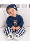 Capybara Striped Pants, Socks, Beret, Seasonal 4-Piece Baby Boy/Child Set - 4