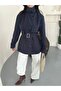 Stand-Up Collar Belt Buckle Detail Seasonal Medium Length Trench Coat - 3