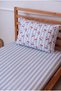 Blue Striped Cherry Elastic Sheet Set (80X160+15)- Merry Cherry - 2