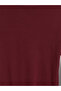 Two Mt Shop Quality Lcw Everyday Burgundy Ribbed Plain Tight & Slim Long Sleeve Women's Bodysuit - 6