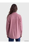 Gencc Quality Lcw Modest Burgundy Striped Poplin Women's Shirt - 4