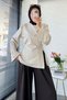 Premium Slit Detailed Tie-Back Blouse - Beige - 2