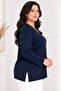 Women's Plus Size 100% Viscose V-Neck Long Sleeve Blouse with Slit Detail - 4