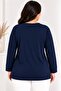 Women's Plus Size 100% Viscose V-Neck Long Sleeve Blouse with Slit Detail - 5