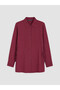 Alita City Farkıyla Lcw Everyday Burgundy Women's Shirt Tunic with Side Ties - 5