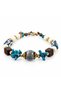 Blue Cream Brown Beaded Large Medium Detailed Bohemian Design Women's Bracelet - 2