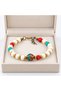 Cream Turquoise Red Beaded Medium Detailed Bohemian Design Women's Bracelet - 3
