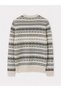 Vision New Season Beige Crew Neck Patterned Men's Sweater - 6