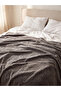 Alita City with a Difference from Lcw Home Anthracite Plain 200X220 cm Double Blanket