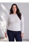 Two Mt Shop Quality Lcw Curve Navy Blue Plain Narrow & Slim Long Sleeve Women's Bodysuit