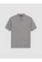 Ozmarka New Season Gray Polo Collar Short Sleeve Men's Sweater - 5