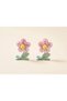 Set of 2 Pompom Sequined Floral Swinging Clips with Buckle