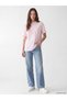 Two Mt Shop Quality Lcw Modest Pink Combed Cotton Embroidered Loose & Baggy Short Sleeve Women's T-Shirt - 2