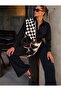 Women's Asymmetrical Cut Patterned Black Women's Shirt - 2