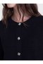 Alita City Lcw Modest Navy Blue Knitwear Plain Women's Cardigan with a Difference - 3