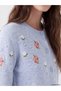 Alita City Lcw Modest Blue Knitwear Floral Short Women's Cardigan with a Difference - 3