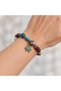 Purple Turquoise Beaded Turtle Figured Antique Gold Detailed Women's Bracelet