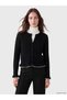 Alita City Lcw Modest Black Knitwear Openwork Short Women's Cardigan with a Difference