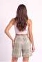 Women's Plaid Drawstring Belted Tie-Up Cotton Regular Fit Shorts with Elastic Waist - 3