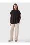 Alita City Lcw Modest Brown Knitwear Plain Women's Poncho with a Difference - 2