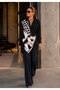 Women's Asymmetrical Cut Patterned Black Women's Shirt - 3