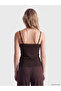 Ozmarka New Season Brown Rope Strap Lace Detailed Women's Undershirt - 5