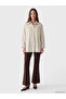 Alita City Lcw Modest Ecru Striped Poplin Women's Shirt Tunic with a Difference - 2