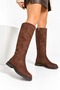 Cool Women's Riding Boots with Side Zipper Detail Suede P200 - 2