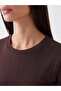Two Mt Shop Quality Brown Interlock Plain Narrow & Slim Long Sleeve Women's Bodysuit - 3