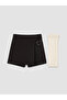 Alita City Lcw Kids Black Interlock Plain Short Girls' Skirt with a Difference