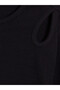 Alita City Black T-Shirt with Oval Neckline and Window Detail for Girls - 2