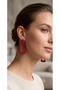 Red Textured Geometric Trapezoidal Dangle Earrings Bijouterie New Season Antiallergic Women's Earrings Gift