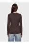 Two Mt Shop Quality Lcw Everyday Brown Camisole Plain Super Skinny & Extra Slim Long Sleeve Women - 4