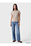 Two Mt Shop Quality Lcw Everyday Beige Diver Fabric Plain Standard & Regular Short Sleeve Women's T-Shirt - 2