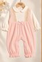 Baby Girl Jumpsuit with Lace Detail, Bebe Collar, Bow, Long Sleeve, Seasonal Premium Set