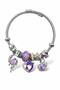 Stainless Steel Purple Dolphin and Star Charm Bracelet for Women - 2