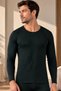 Men's Thermal Underwear Set Top and Bottom Set Long Sleeve Crew Neck Winter Stretch Fabric - Beanie Gift Included - 2