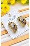 Leopard Patterned Gold Color Earrings - 3