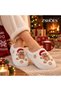 Patterned Plush Non-Slip Sole Lightweight Winter House Slippers (Christmas Detail) - 3